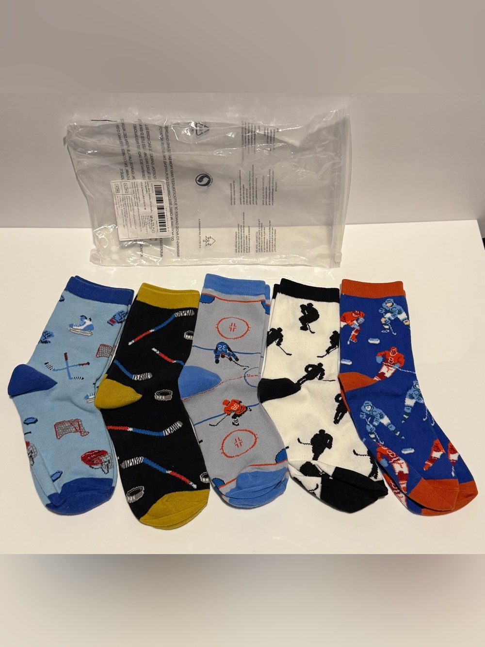Kids Hockey Crew Socks - 5-Pack, Multicolor NEW